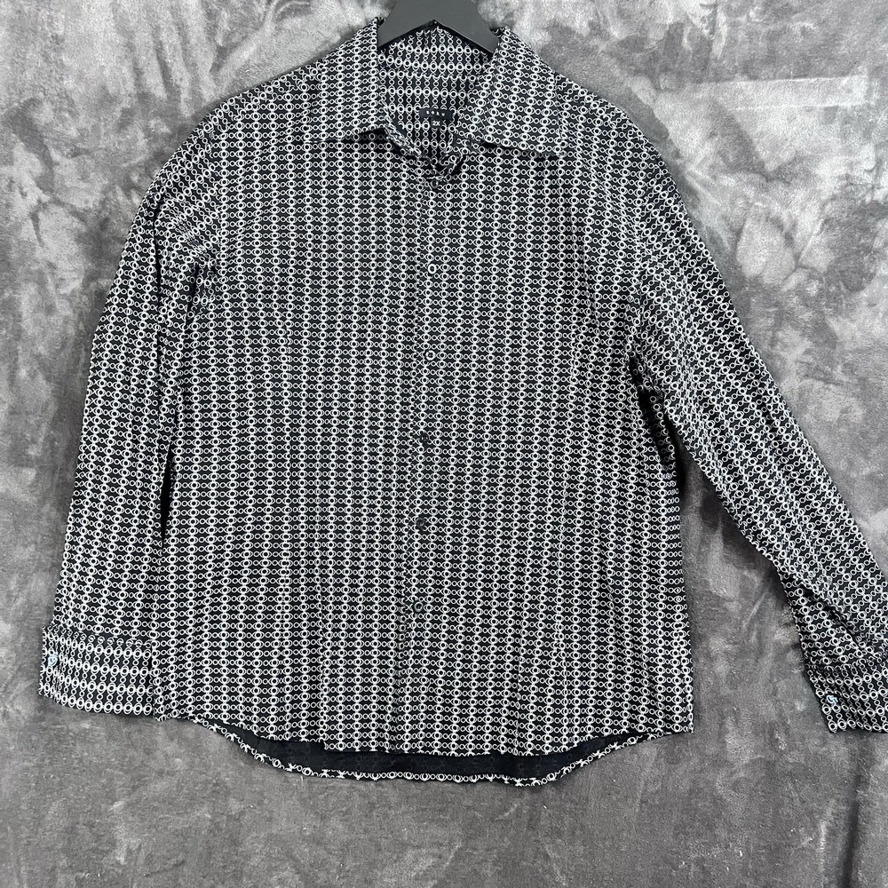 TOKU Mens 2XL Shirt Button Front  Black Designer Quiet Luxury  CuffLinks  USA